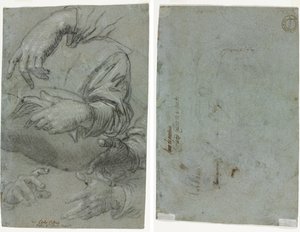 Badania rąk (rekto); Szkic głowy dziecka (verso)