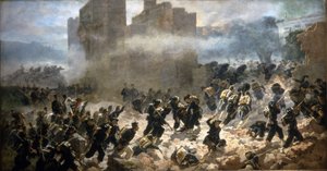 Breche Porta Pia - Rzym, 20.09.1870. Obraz C. Ademollo.