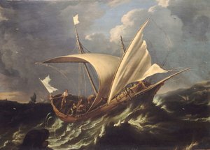 Jonasz i wieloryb, połowa XVII wieku (olej na płótnie) autorstwa Carlo Antonio Tavella