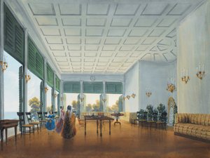 Wnętrze pałacu Naryszkinów w Miskhor, 1841-1842. autorstwa Carlo Bossoli