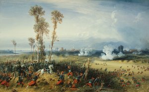Wojna we Włoszech: Bitwa pod Palestro, król Sardynii na czele wojsk, 1859
