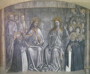 Chrystus dający świat św. Dominikowi w obecności Matki Boskiej, fresk Carlo Braccesco