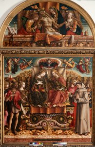 Koronacja Najświętszej Maryi Panny z Trójcą Świętą i Świętymi autorstwa Carlo Crivelli