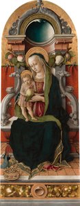 Madonna z Dzieciątkiem na tronie z Donor autorstwa Carlo Crivelli