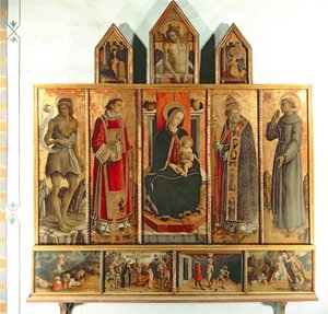 Madonna z Dzieciątkiem ze świętymi, poliptyk, 1468 (tempera na desce) autorstwa Carlo Crivelli