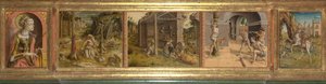Predella z La Madonna della Rondine Madonna Jaskółki, po 1490 autorstwa Carlo Crivelli