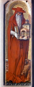 Święty Hieronim w stroju biskupa (czapka). Predelle Demidoff autorstwa Carlo Crivelli (1430/35 - 1494). 1476. autorstwa Carlo Crivelli