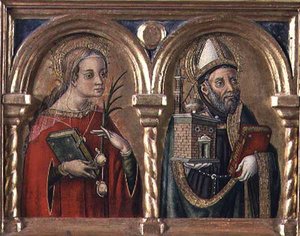 Św. Agata i Św. Augustyn (panel predella) (detal 57606) autorstwa Carlo Crivelli
