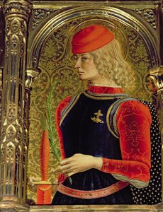 Św. Jerzy, detal z poliptyku SantEmidio, tempera z 1473 r. na fragmencie deski z 76636 autorstwa Carlo Crivelli