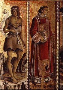 Św. Jan Chrzciciel i św. Wawrzyniec, fragment z poliptyku San Silvestro autorstwa Carlo Crivelli