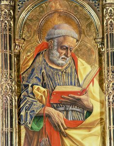 Św. Piotr, fragment z poliptyku SantEmidio, tempera z 1473 r. na fragmencie deski z 76636 autorstwa Carlo Crivelli