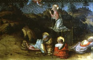 Agonia w ogrodzie, lewy panel predella z poliptyku San Silvestro autorstwa Carlo Crivelli