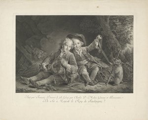 Dwóch chłopców ze świstakiem autorstwa Carlo Domenico Melini
