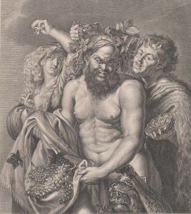 Bachus w towarzystwie Bachantki i Fauna, 1768 autorstwa Carlo Faucci
