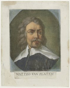 Portret van kunstenaar Matthew von Platen Kunstenaars Zelfportret En in de Galleria degli Uffizi te Florence (tytuł serii) Autoportrety Real Galleria di Firenze (tytuł serii) autorstwa Carlo Lasinio