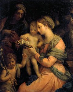 Madonna ucząca niemowlęcia Chrystusa czytania”, 1705.