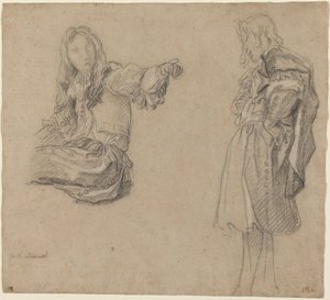 Dwóch mężczyzn w wyszukanych strojach autorstwa Carlo Maratta