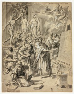 Alegoryczna scena w pracowni artysty autorstwa Carlo Maratti