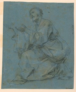 Rysunek, Studia: Dwóch siedzących mężczyzn, 1650-1675 autorstwa Carlo Maratti