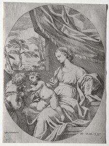 Dziewica z Dzieciątkiem z Dzieciątkiem Św. Jan, 1647. autorstwa Carlo Maratta or Maratti