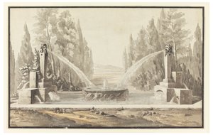 Projekt fontanny w parku autorstwa Carlo Marchionni