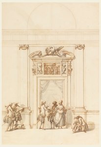 Projekt dla Portalu Północnego, Wielka Galeria, Villa Albani, Rzym, Włochy autorstwa Carlo Marchionni