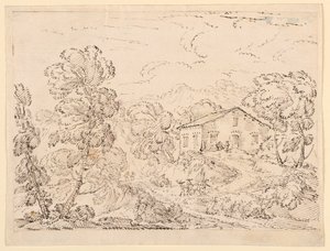 Rysunek, Trattoria w lesie, 1760-1770 autorstwa Carlo Marchionni