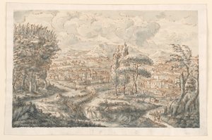 Rysunek, dolina, 1750-70 autorstwa Carlo Marchionni