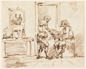 Rysunek, scena rodzajowa, 1725-50 autorstwa Carlo Marchionni