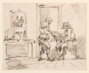 Rysunek, scena rodzajowa, 1725-50 autorstwa Carlo Marchionni