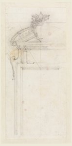 Rysunek, projekt skrzyni na drzwi, 1725-50 autorstwa Carlo Marchionni