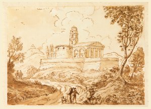 Rysunek, Postacie na drodze, połowa XVIII - koniec XVIII wieku autorstwa Carlo Marchionni