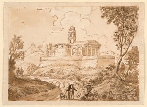 Rysunek, Postacie na drodze, połowa XVIII - koniec XVIII wieku autorstwa Carlo Marchionni