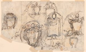 Rysunki, szkice, 1740-58 autorstwa Carlo Marchionni