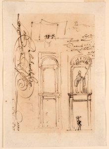 Rysunek, szkice i scenariusz, 1765 r. autorstwa Carlo Marchionni