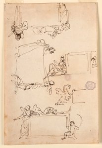 Rysunek, Szkice do tabletu, ok. 1750 r. autorstwa Carlo Marchionni