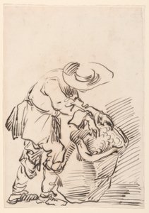 Rysunek, Pracujący chłop, 1728-78 autorstwa Carlo Marchionni