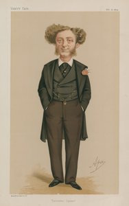 poseł Albert Grant; Leicester Square; 21 lutego 1874; Targowisko próżności; kreskówka autorstwa Carlo Pellegrini