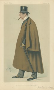 Pan Markham Spofforth, on wynalazł konserwatywnego człowieka pracującego, 20 marca 1880, komiks Vanity Fair autorstwa Carlo Pellegrini