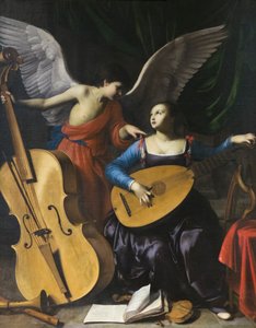 Święta Cecylia i anioł autorstwa Carlo Saraceni