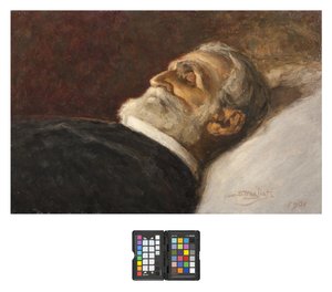Portret Giuseppe Verdiego na łożu śmierci autorstwa Carlo Stragliati