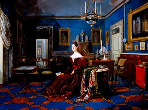 Portret Marii Krystyny Sabaudzkiej w pałacu w Casercie (olej na płótnie) autorstwa Carlo de Falco