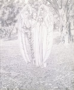 Dwa anioły, 1904 autorstwa Carlos Schwabe