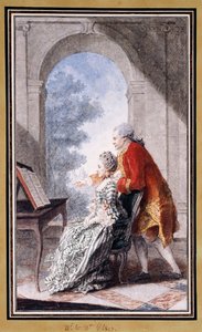 John Wilkes i panna Gertrude Carmontelle, autorstwa Carmontelle