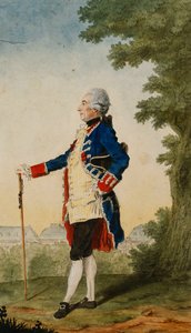 Baron de Bombelles w Tuileries, 1765 autorstwa Carmontelle