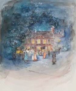 I zadzwonił dzwonek i przemówiono o powozy, 2010 (pastel i wc na papierze)