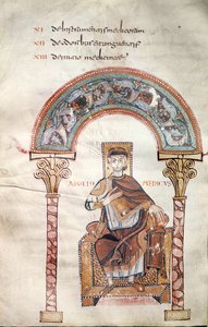 Pani CCII fol.91v Apollo Medicus, z Etymologiae przez Izydora z Sewilli