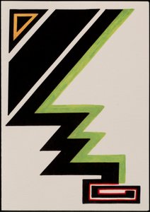 Deco Christmas Tree, 2012 (czarny i kolorowy tusz na papierze) autorstwa Carolyn Hubbard Ford
