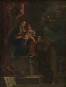 Maryja, Jezus i św. Franciszek autorstwa Carracci