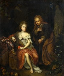 Vertumnus i Pomona autorstwa Caspar (follower of) Netscher